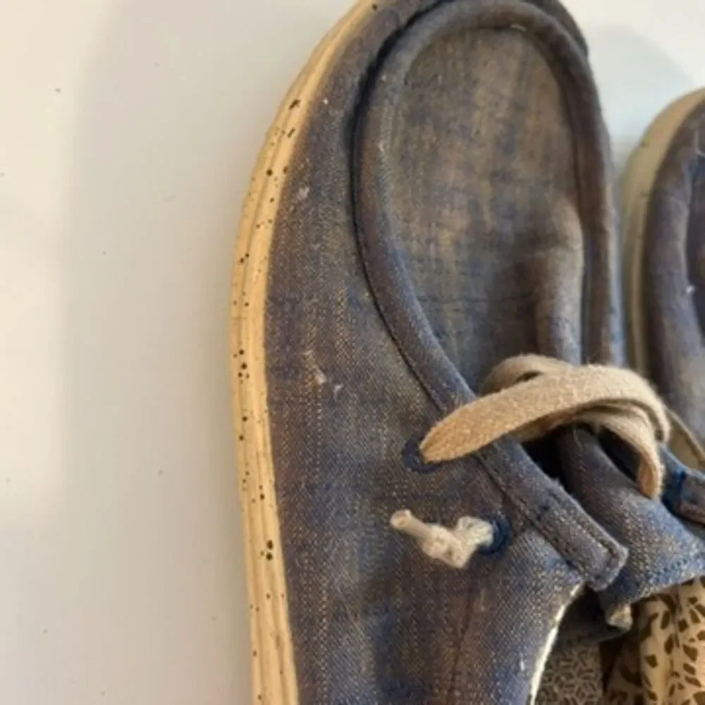 Hey Dude Men's Wally Free Natural Blue Shoes Size 12 Slip-on